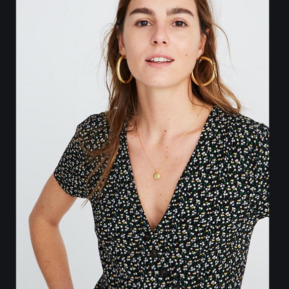 Madewell Button-Wrap Dress in Playground Posies - Picture 6 of 7